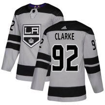 Men's Adidas Los Angeles Kings Brandt Clarke Gray Alternate Jersey - Authentic