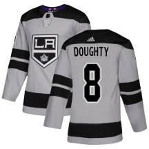 Men's Adidas Los Angeles Kings Drew Doughty Gray Alternate Jersey - Authentic