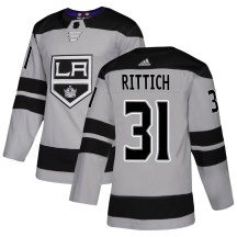 Men's Adidas Los Angeles Kings David Rittich Gray Alternate Jersey - Authentic