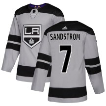 Men's Adidas Los Angeles Kings Tomas Sandstrom Gray Alternate Jersey - Authentic
