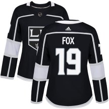 Women's Adidas Los Angeles Kings Jim Fox Black Home Jersey - Authentic