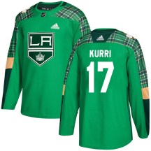 Men's Adidas Los Angeles Kings Jari Kurri Green St. Patrick's Day Practice Jersey - Authentic