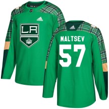 Men's Adidas Los Angeles Kings Mikhail Maltsev Green St. Patrick's Day Practice Jersey - Authentic