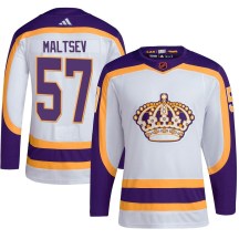 Men's Adidas Los Angeles Kings Mikhail Maltsev White Reverse Retro 2.0 Jersey - Authentic