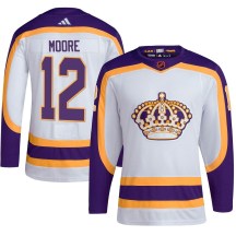 Men's Adidas Los Angeles Kings Trevor Moore White Reverse Retro 2.0 Jersey - Authentic
