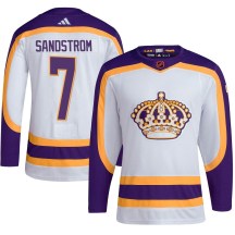 Men's Adidas Los Angeles Kings Tomas Sandstrom White Reverse Retro 2.0 Jersey - Authentic