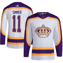 Men's Adidas Los Angeles Kings Charlie Simmer White Reverse Retro 2.0 Jersey - Authentic