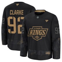 Men's Fanatics Los Angeles Kings Brandt Clarke Black 2024 Military Appreciation Practice Jersey - Premium