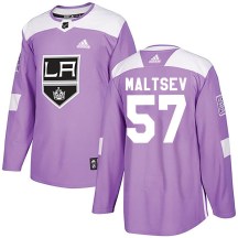 Men's Adidas Los Angeles Kings Mikhail Maltsev Purple Fights Cancer Practice Jersey - Authentic