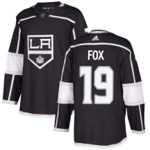 Men's Adidas Los Angeles Kings Jim Fox Black Home Jersey - Authentic