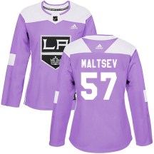 Women's Adidas Los Angeles Kings Mikhail Maltsev Purple Fights Cancer Practice Jersey - Authentic