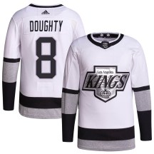 Men's Adidas Los Angeles Kings Drew Doughty White 2021/22 Alternate Primegreen Pro Player Jersey - Authentic