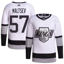 Men's Adidas Los Angeles Kings Mikhail Maltsev White 2021/22 Alternate Primegreen Pro Player Jersey - Authentic