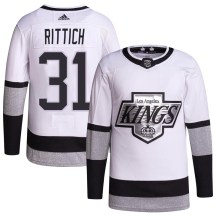 Men's Adidas Los Angeles Kings David Rittich White 2021/22 Alternate Primegreen Pro Player Jersey - Authentic