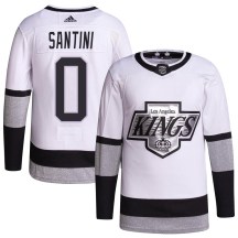 Men's Adidas Los Angeles Kings Steven Santini White 2021/22 Alternate Primegreen Pro Player Jersey - Authentic
