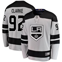 Men's Fanatics Branded Los Angeles Kings Brandt Clarke Gray Alternate Jersey - Breakaway