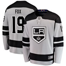 Men's Fanatics Branded Los Angeles Kings Jim Fox Gray Alternate Jersey - Breakaway