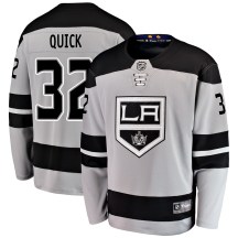 Men's Fanatics Branded Los Angeles Kings Jonathan Quick Gray Alternate Jersey - Breakaway