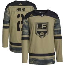 Men's Adidas Los Angeles Kings Alexander Edler Camo Military Appreciation Practice Jersey - Authentic