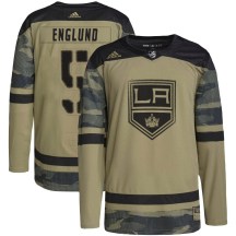 Men's Adidas Los Angeles Kings Andreas Englund Camo Military Appreciation Practice Jersey - Authentic