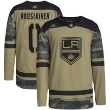 Men's Adidas Los Angeles Kings Kim Nousiainen Camo Military Appreciation Practice Jersey - Authentic