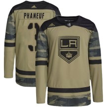Men's Adidas Los Angeles Kings Dion Phaneuf Camo Military Appreciation Practice Jersey - Authentic
